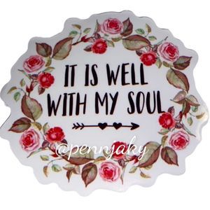 🌻2 for $9 or 4 for $15 🌻 Religious it is well with my soul Decal for yeti etc